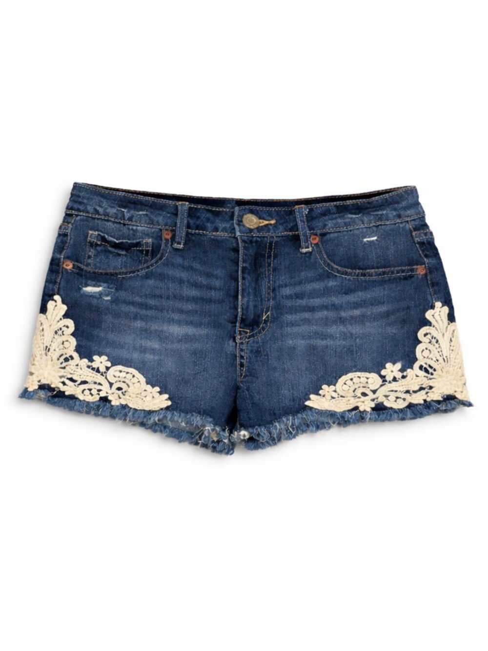 Aeropostale Denim Shorts WithLace Trim Women Size 6